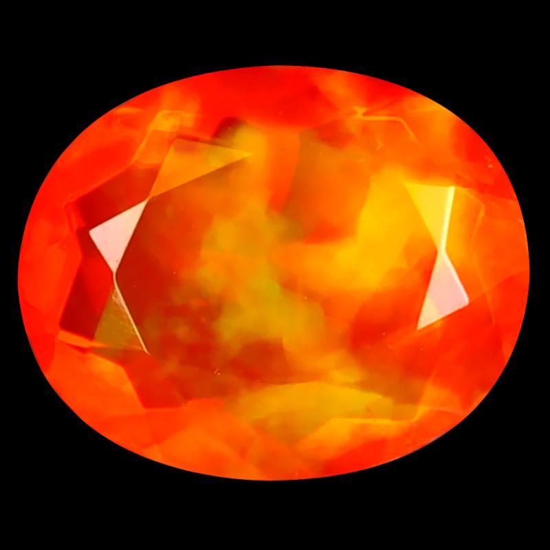 1.64 ct Fantastic Oval Cut (10 x 8 mm) Heated Natural Orange Fire Opal Loose Gemstone
