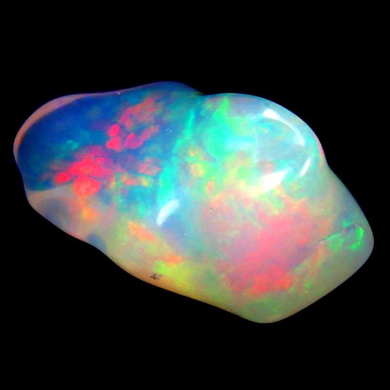 18.20 ct Great looking Fancy Cut (26 x 14 mm) 100% Natural (Un-Heated) Play of Colors Rainbow Opal Natural Gemstone