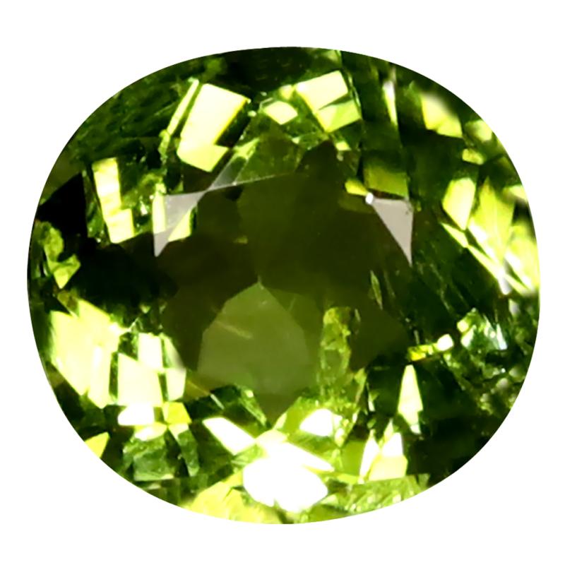 1.33 ct Premium Oval Cut (7 x 7 mm) Mozambique Green Tourmaline Natural Gemstone