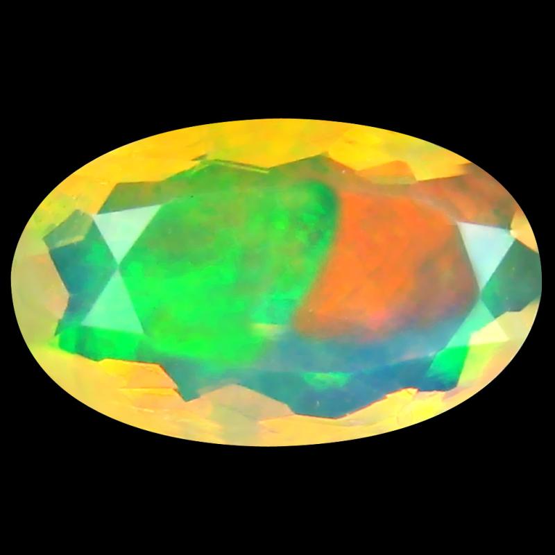 1.30 ct Extraordinary Oval (11 x 7 mm) Un-Heated Ethiopia Rainbow Opal Loose Gemstone