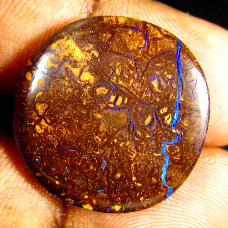 16.78 ct Attractive Fancy Shape (22 x 21 mm) Multi Color Australian Koroit Boulder Opal Natural Loose Gemstone