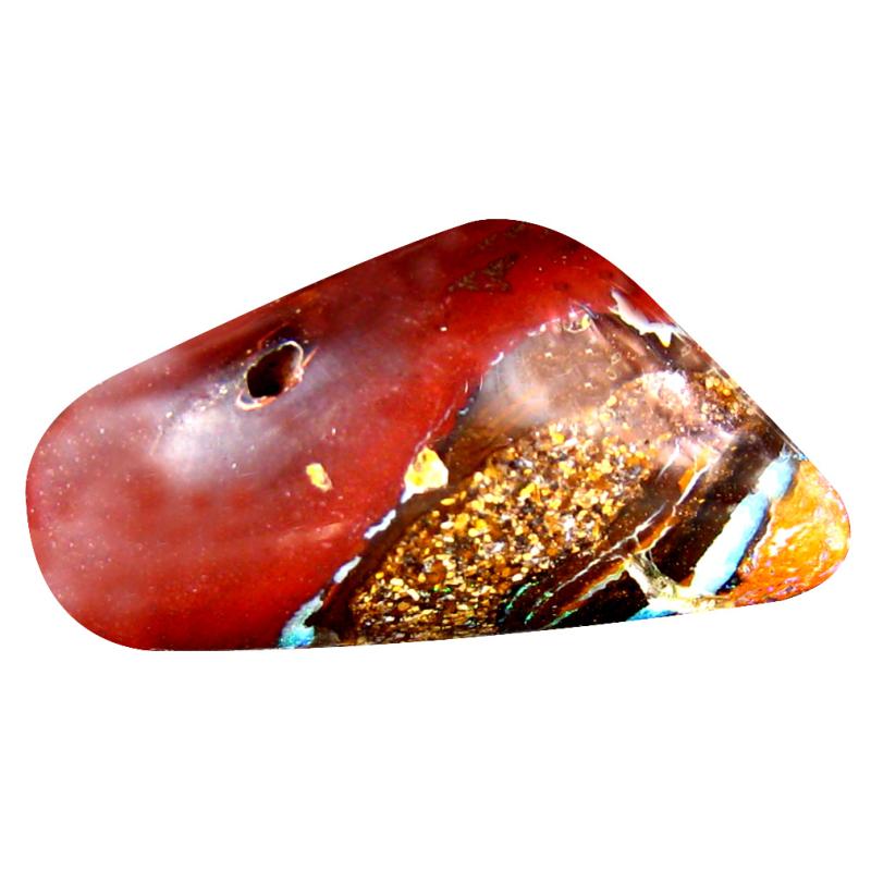 14.95 ct Magnificent fire Fancy Cabochon Shape (24 x 12 mm) Play of Colors Australian Koroit Boulder Opal Natural Loose Gemstone