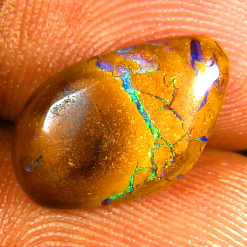 2.69 ct Five-star Fancy Shape (14 x 9 mm) Multi Color Australian Koroit Boulder Opal Natural Loose Gemstone