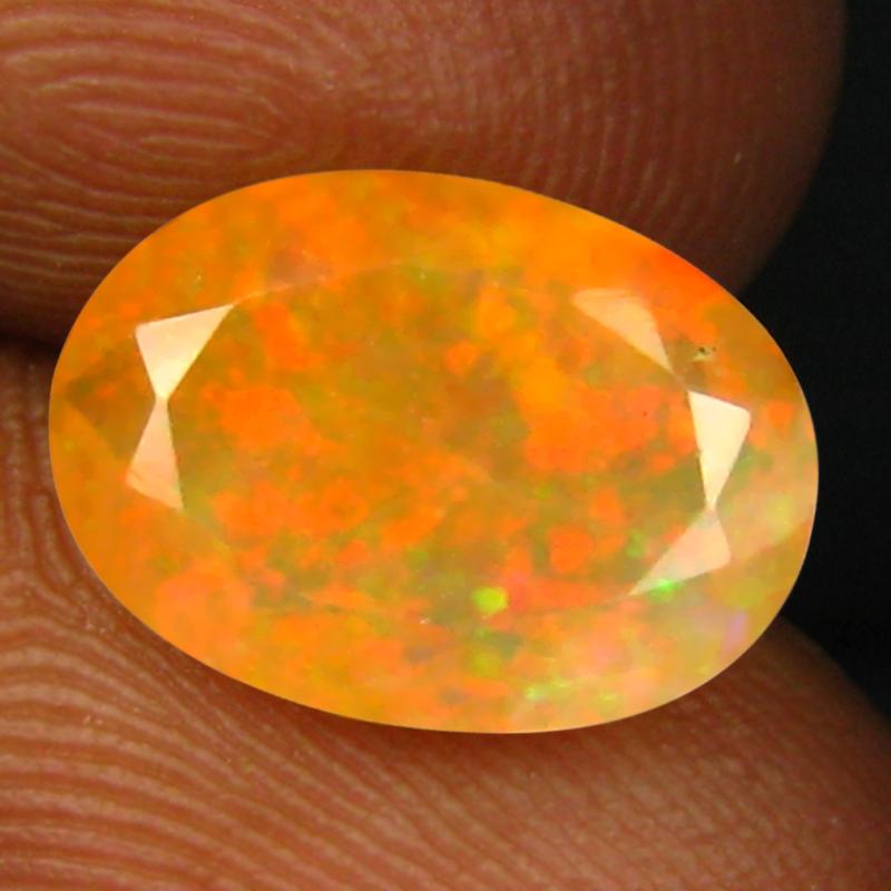 1.95 ct Resplendent Oval (11 x 8 mm) Un-Heated Ethiopia Rainbow Opal Loose Gemstone