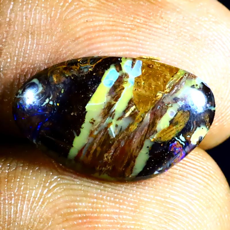 4.24 ct Premium Fancy Shape (17 x 11 mm) Multi Color Australian Koroit Boulder Opal Natural Loose Gemstone
