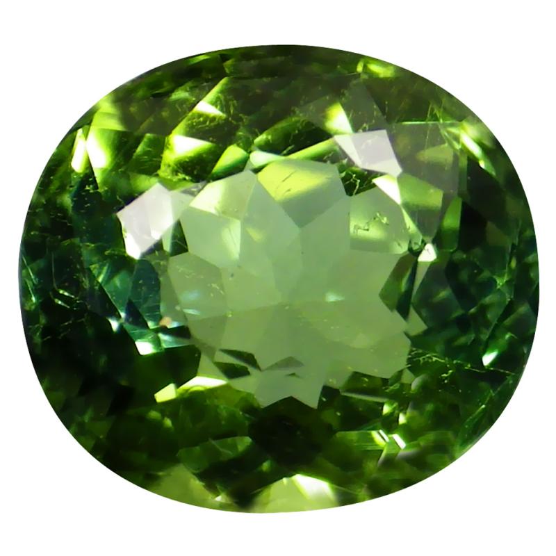 1.85 ct Sparkling Oval Cut (7 x 7 mm) Mozambique Green Tourmaline Natural Gemstone