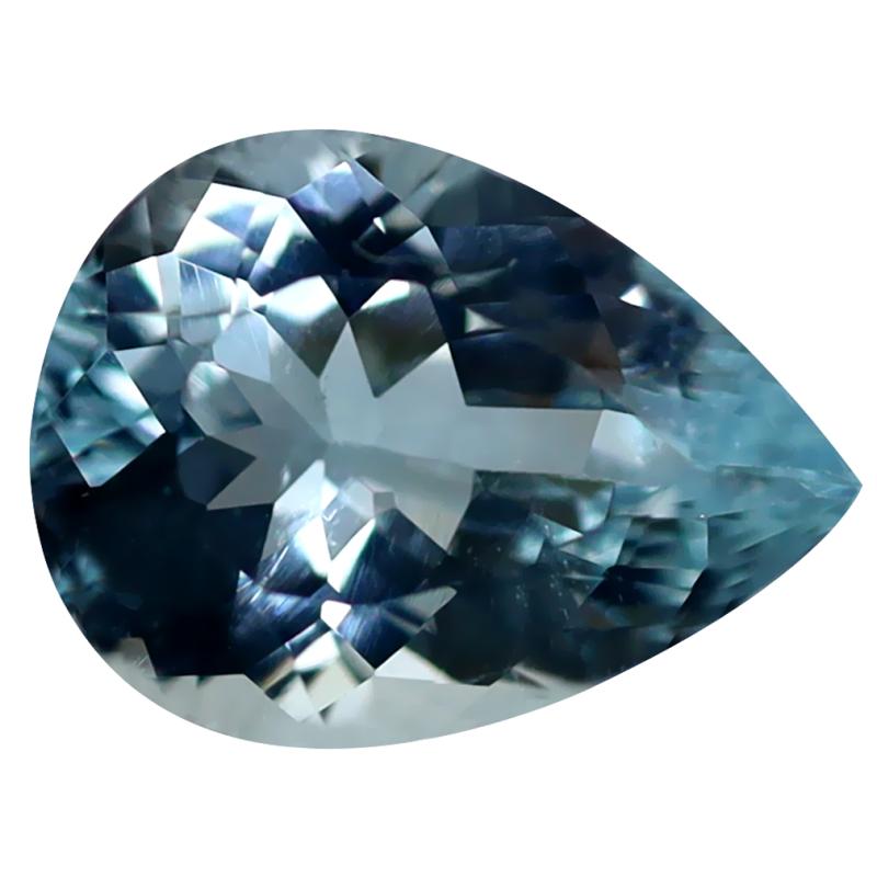 3.43 ct Mesmerizing Pear Cut (12 x 9 mm) Unheated / Untreated Sky Blue Aquamarine Natural Gemstone