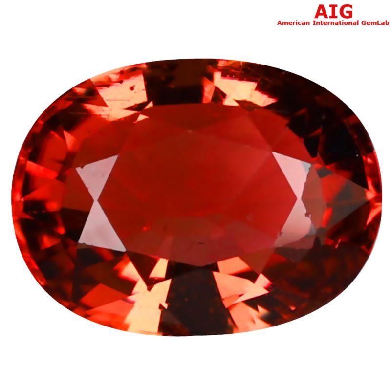 4.75 ct AIG Certified Fantastic Oval Shape (12 x 9 mm) Orange Pink Tourmaline Natural Gemstone