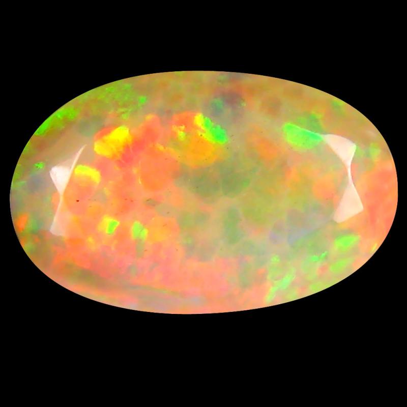 2.23 ct Pretty Oval (13 x 8 mm) Un-Heated Ethiopia Rainbow Opal Loose Gemstone