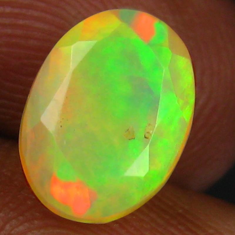 1.60 ct Best Oval (10 x 7 mm) Un-Heated Ethiopia Rainbow Opal Loose Gemstone