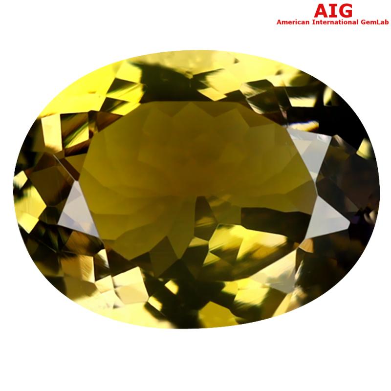 2.46 ct AIG Certified Five-star Oval Shape (10 x 8 mm) Brownish Yellow Tanzanite Natural Gemstone
