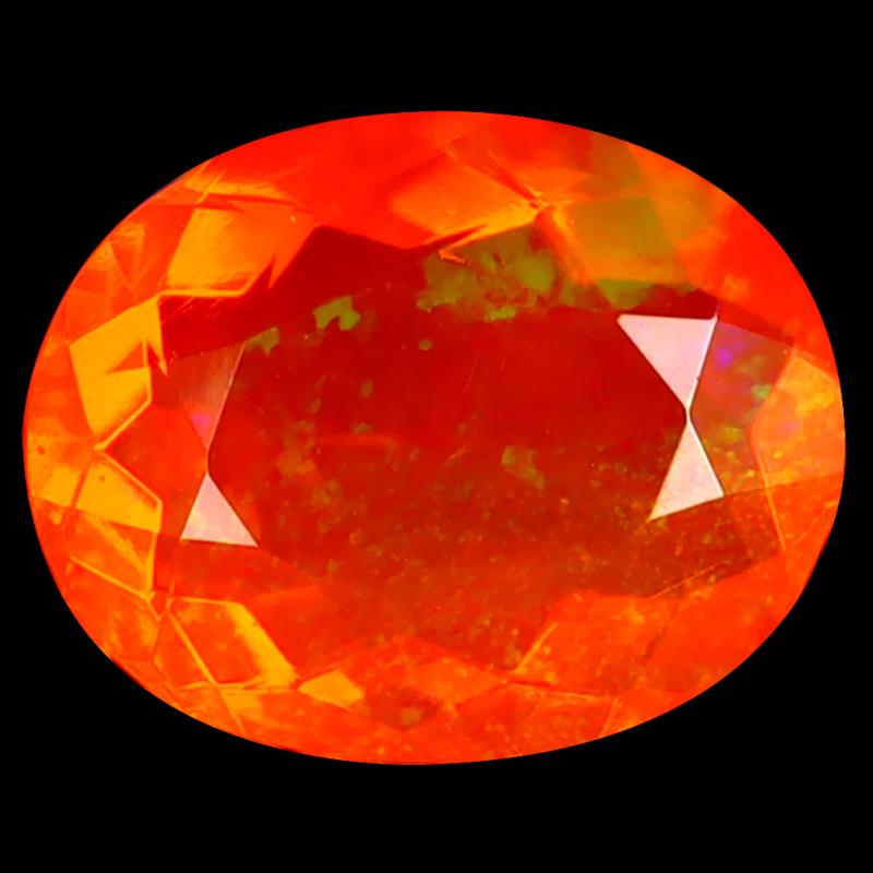 2.25 ct Flashing Oval Cut (11 x 9 mm) Heated Natural Orange Fire Opal Loose Gemstone