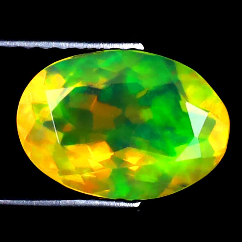 1.82 ct Lovely Oval (11 x 7 mm) Ethiopian 360 Degree Flashing Rainbow Opal Natural Gemstone