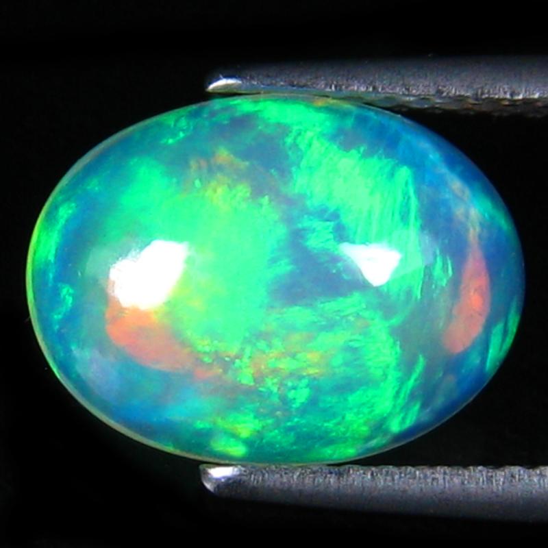 2.51 ct Great looking Oval Cabochon Cut (12 x 9 mm) Ethiopia Play of Colors Rainbow Opal Natural Gemstone