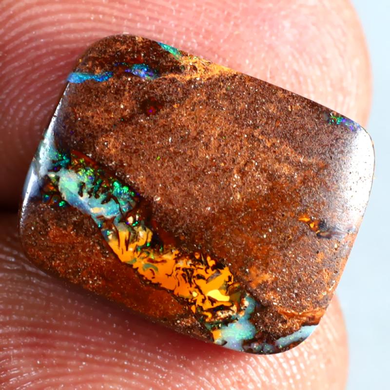 7.97 ct Fair Fancy Shape (15 x 12 mm) Multi Color Australian Koroit Boulder Opal Natural Loose Gemstone