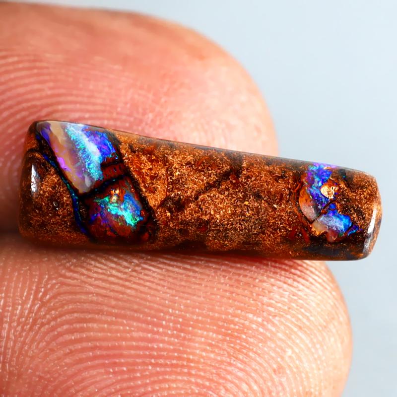 5.84 ct Impressive Fancy Shape (20 x 7 mm) Multi Color Australian Koroit Boulder Opal Natural Loose Gemstone