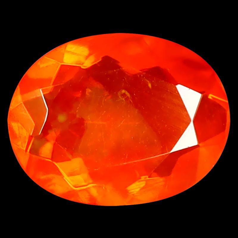 1.42 ct Beautiful Oval Cut (10 x 8 mm) Heated Natural Orange Fire Opal Loose Gemstone