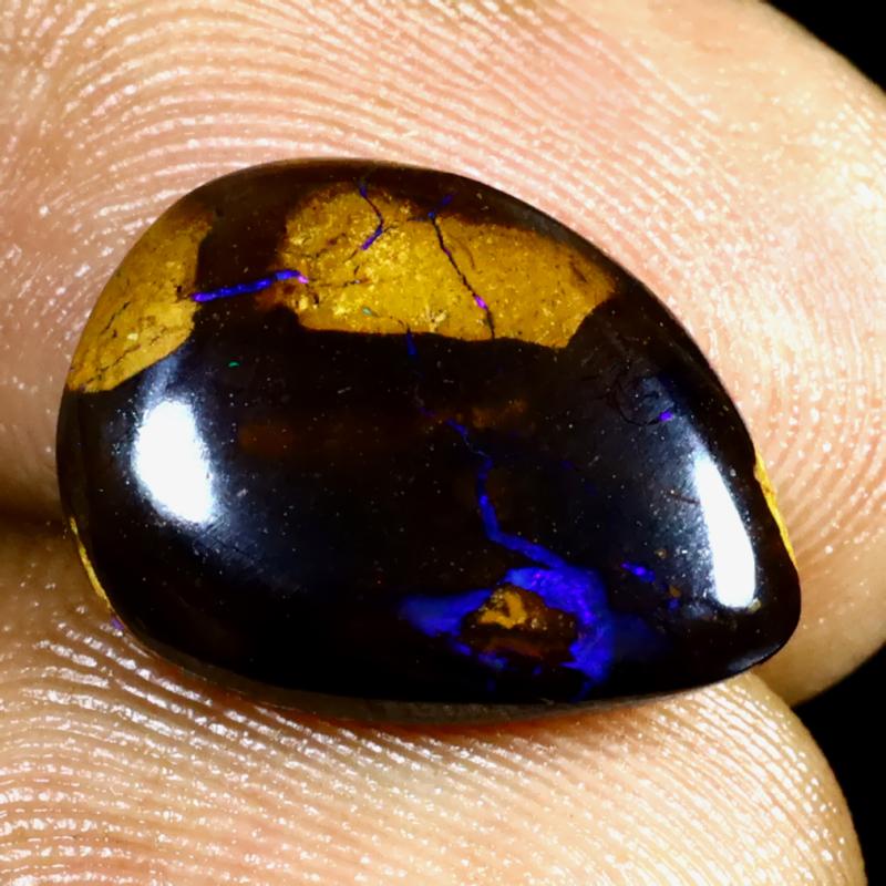 5.71 ct Fantastic Fancy Shape (15 x 11 mm) Multi Color Australian Koroit Boulder Opal Natural Loose Gemstone