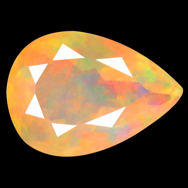 3.39 ct Remarkable Pear (13 x 9 mm) Un-Heated Ethiopia Rainbow Opal Loose Gemstone