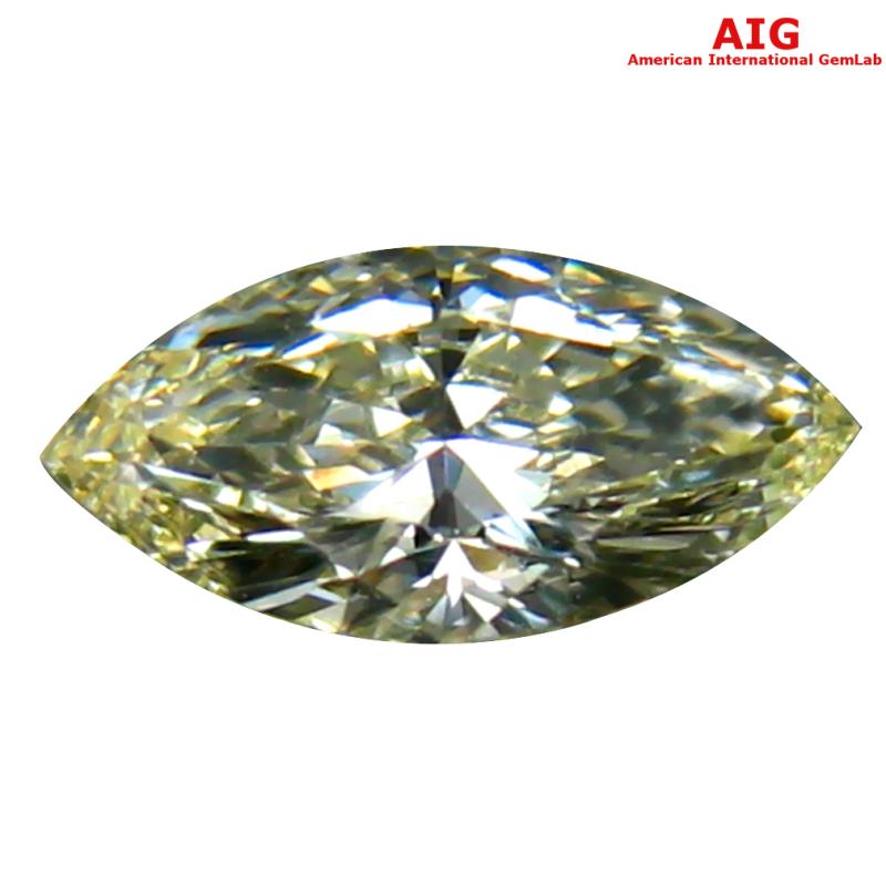 0.32 ct AIG Certified Topnotch VVS2 Clarity Marquise Cut (7 x 4 mm) Fancy Yellow Diamond Stone