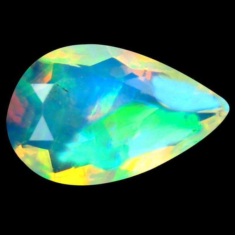 1.20 ct Supreme Pear (11 x 7 mm) Un-Heated Ethiopia Rainbow Opal Loose Gemstone