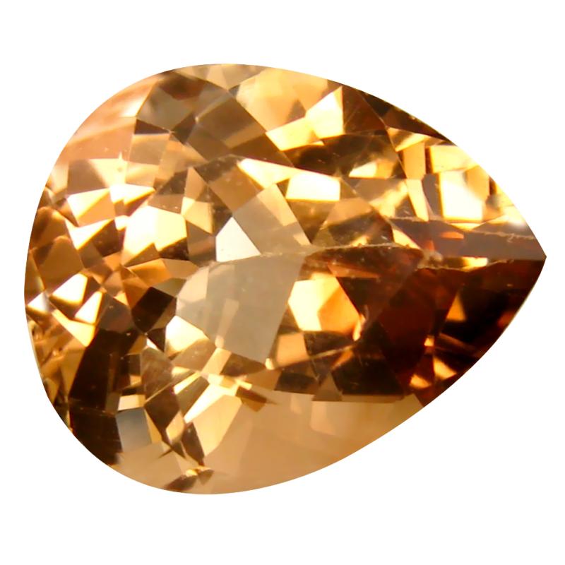 11.72 ct AAA Magnificent fire Pear Shape (16 x 13 mm) Champagne Champion Topaz Natural Gemstone