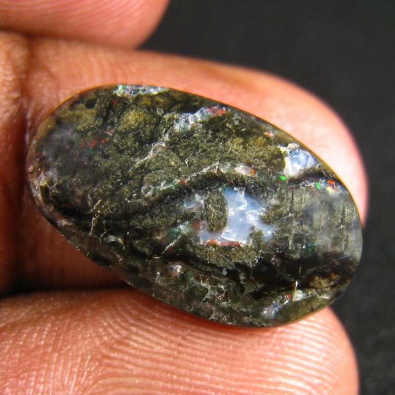 5.22 ct Amazing Fancy Cabochon Shape Australia Rare Metallic Boulder Opal Natural Gemstone