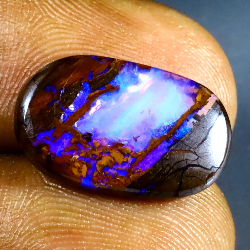 5.62 ct Romantic Fancy Shape (18 x 11 mm) Multi Color Australian Koroit Boulder Opal Natural Loose Gemstone