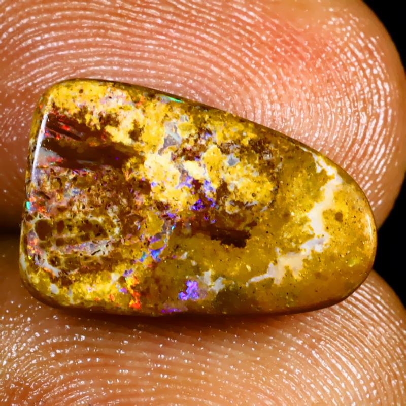 5.96 ct World class Fancy Shape (16 x 10 mm) Multi Color Australian Koroit Boulder Opal Natural Loose Gemstone