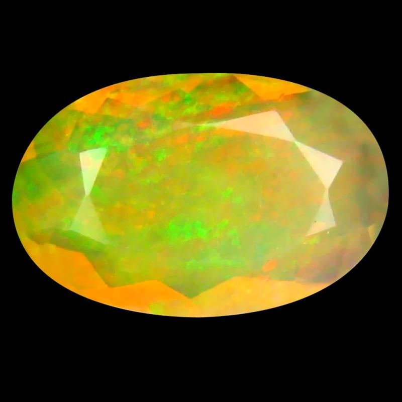 1.13 ct Eye-opening Oval (10 x 7 mm) Un-Heated Ethiopia Rainbow Opal Loose Gemstone