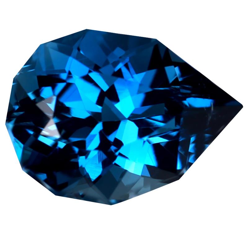 6.44 ct Good-looking Pear (13 x 10 mm) Heated Brazil London Blue Topaz Loose Gemstone