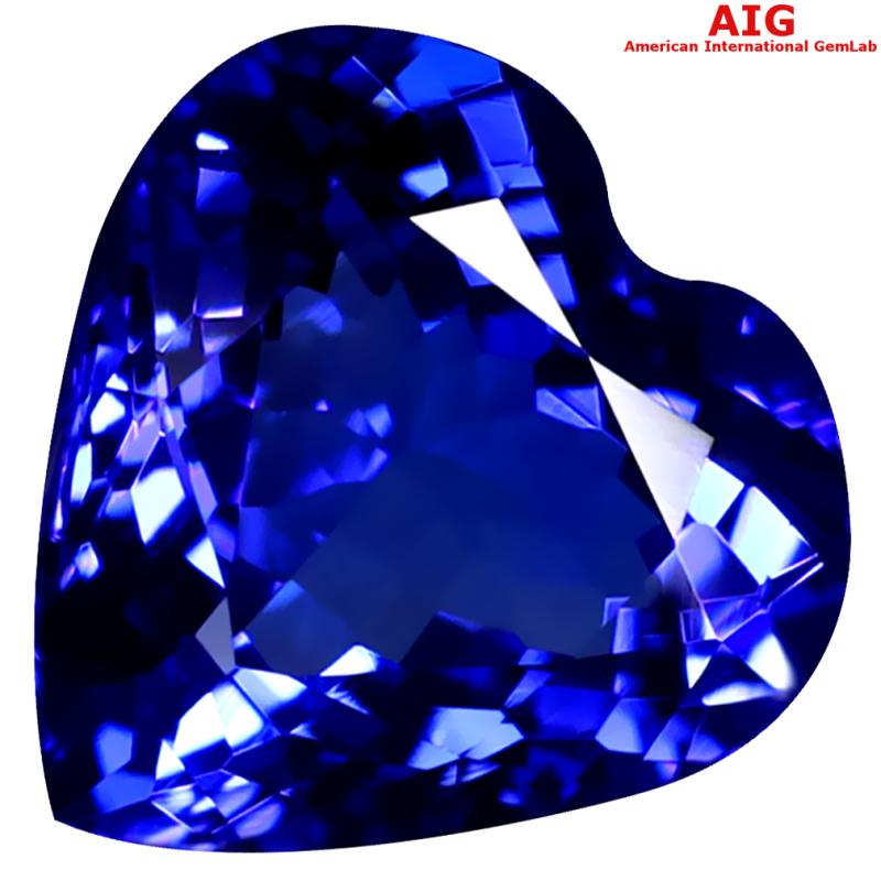 2.39 ct AIG CERTIFIED AAAA GRADE MARVELOUS HEART CUT (9 X 9 MM) D'BLOCK TANZANITE GEMSTONE