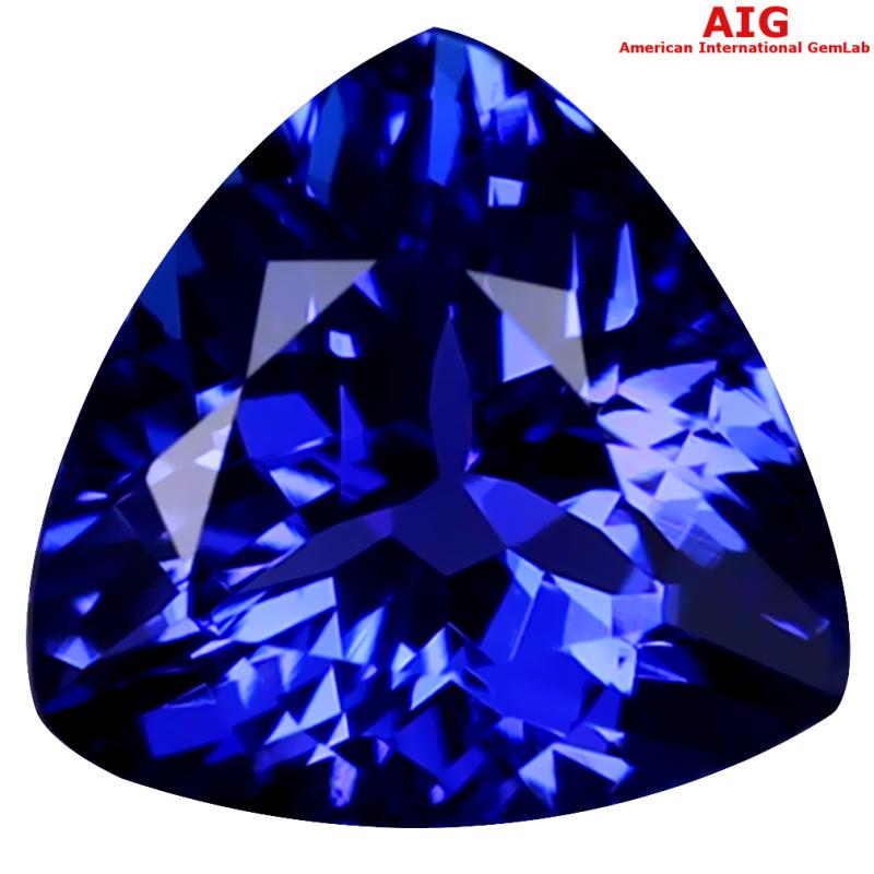 1.20 ct AIG CERTIFIED AAAA GRADE PRETTY TRILLION CUT (7 X 7 MM) D'BLOCK TANZANITE GEMSTONE