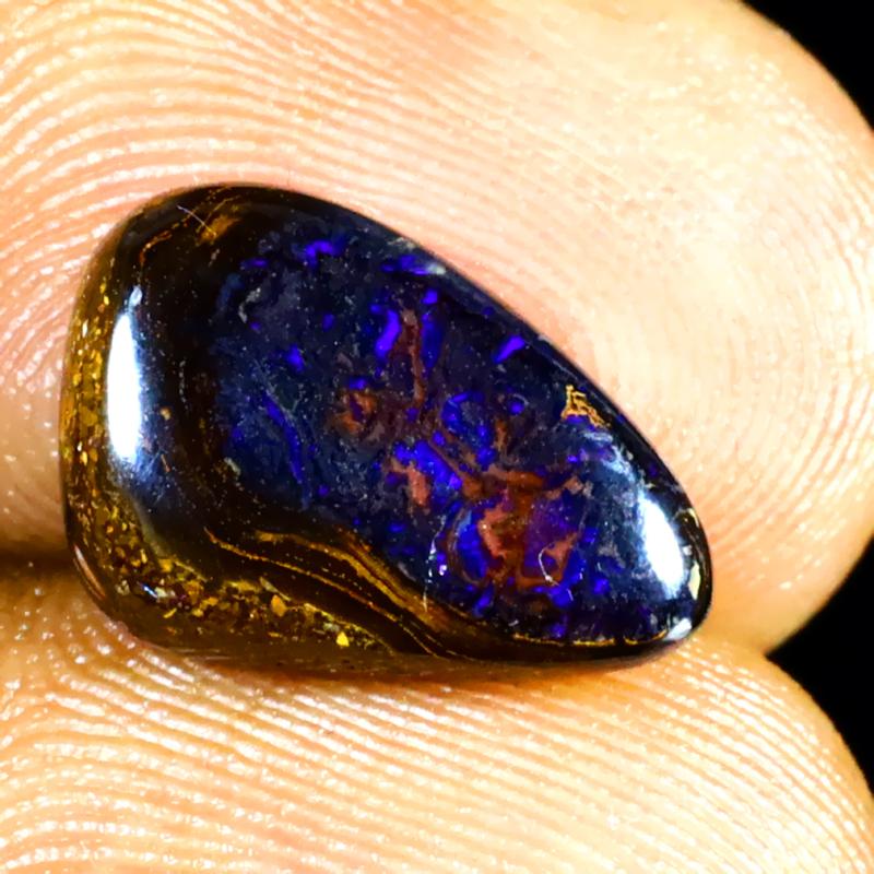 3.94 ct Excellent Fancy Shape (13 x 9 mm) Multi Color Australian Koroit Boulder Opal Natural Loose Gemstone