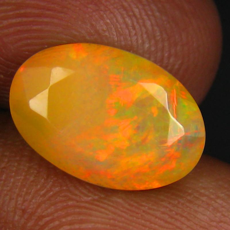 2.42 ct Romantic Oval (12 x 8 mm) Un-Heated Ethiopia Rainbow Opal Loose Gemstone