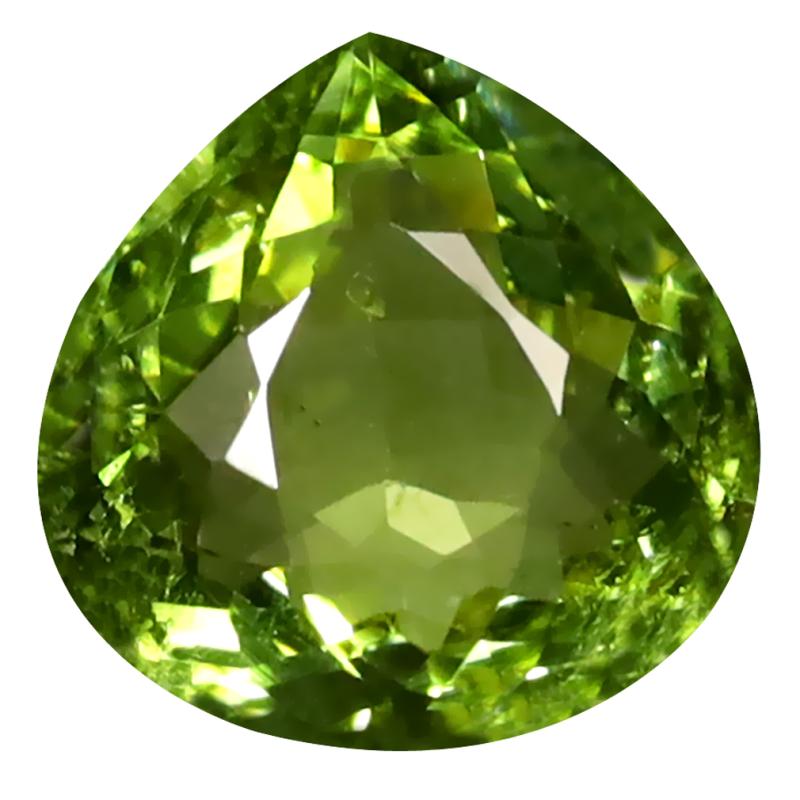 1.70 ct First-class Pear Cut (8 x 8 mm) Mozambique Green Tourmaline Natural Gemstone