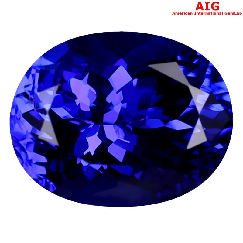 3.54 ct AIG CERTIFIED AAAA+ GRADE MAGNIFICENT FIRE OVAL CUT (10 X 8 MM) D'BLOCK TANZANITE GEMSTONE