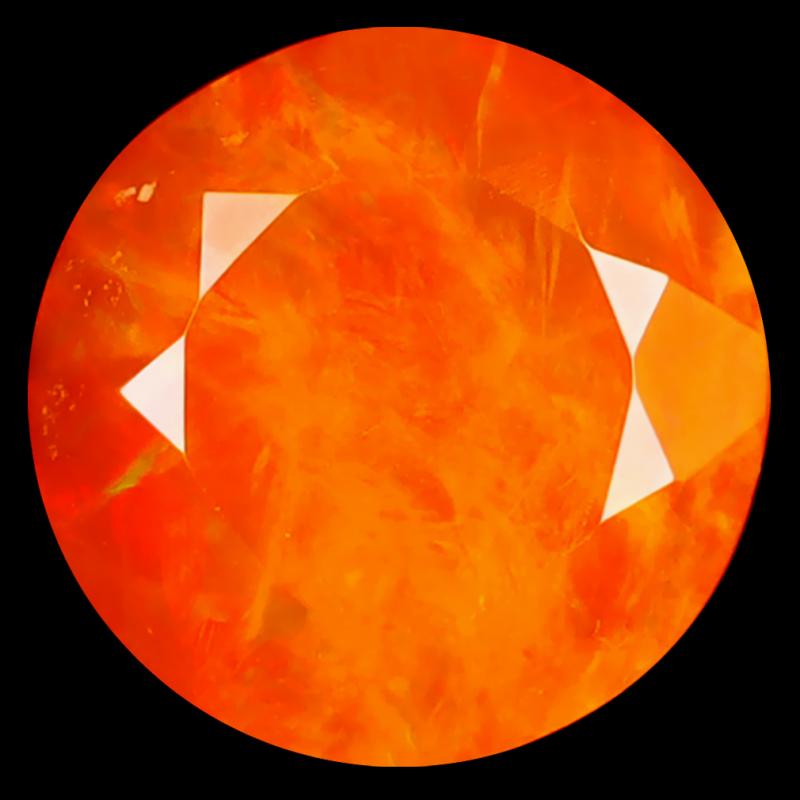 3.26 ct Shimmering Round Cut (12 x 12 mm) Heated Natural Orange Fire Opal Loose Gemstone