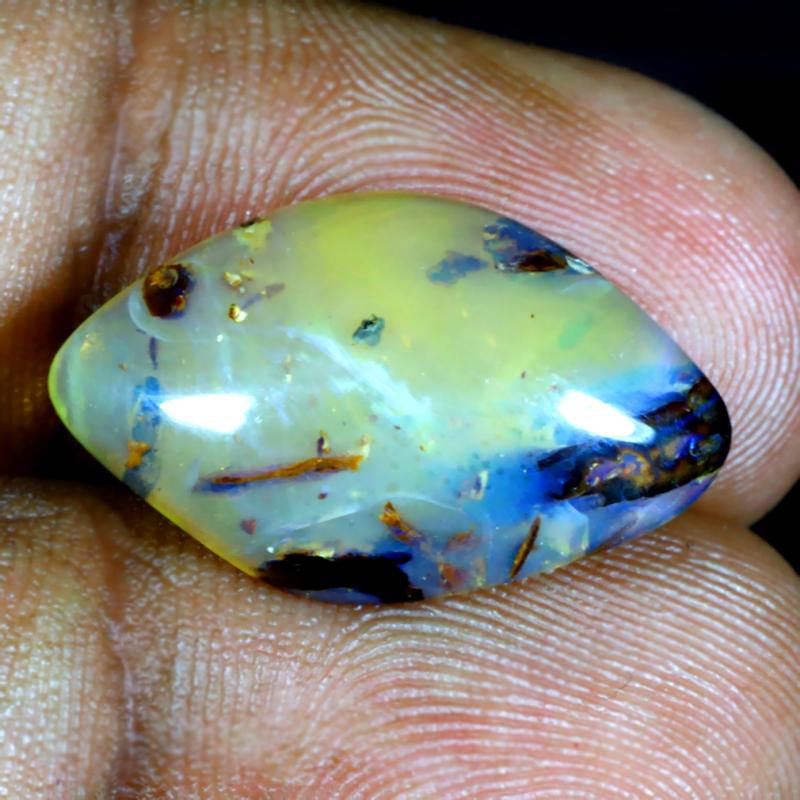5.57 ct Pretty Fancy Shape (20 x 12 mm) Multi Color Australian Koroit Boulder Opal Natural Loose Gemstone