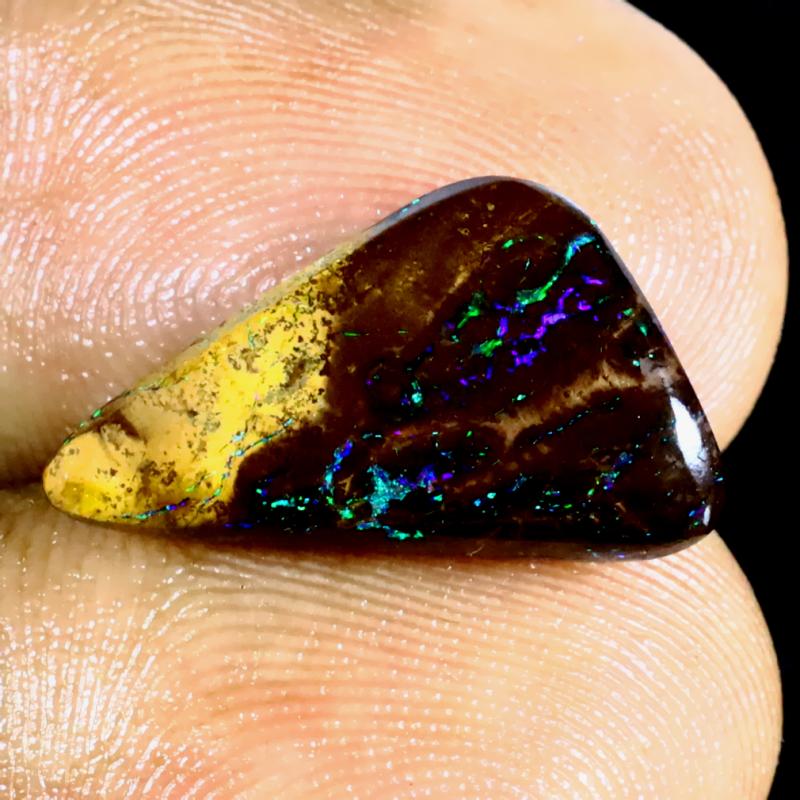 4.97 ct Wonderful Fancy Shape (17 x 10 mm) Multi Color Australian Koroit Boulder Opal Natural Loose Gemstone