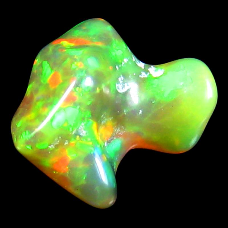 4.19 ct Stunning Fancy Cut (14 x 9 mm) Ethiopia Play of Colors Rainbow Opal Natural Gemstone