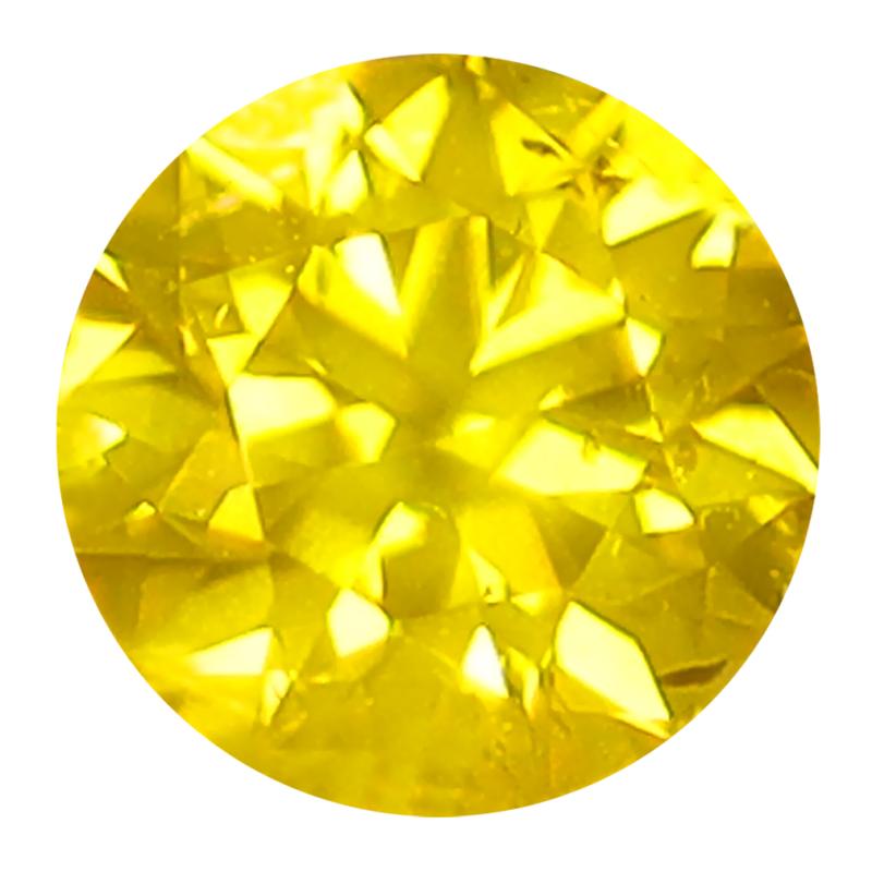 0.39 ct Phenomenal Round Cut (5 x 5 mm) SI Clarity Fancy Vivid Yellow Yellow Diamond Loose Stone