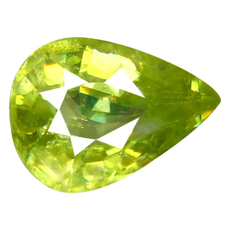 1.13 ct Superior Pear Cut (8 x 6 mm) Pakistan Green Sphene Natural Gemstone