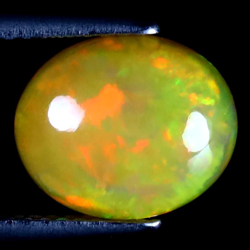 2.71 ct Amazing Oval Cabochon (11 x 9 mm) Ethiopian 360 Degree Flashing Rainbow Opal Natural Gemstone
