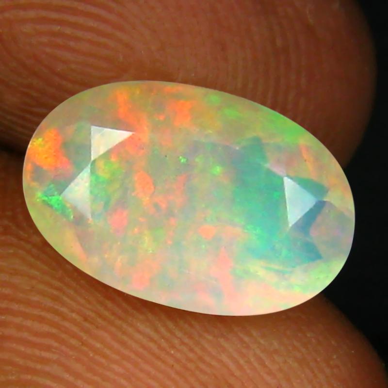1.92 ct Terrific Oval (12 x 8 mm) Un-Heated Ethiopia Rainbow Opal Loose Gemstone