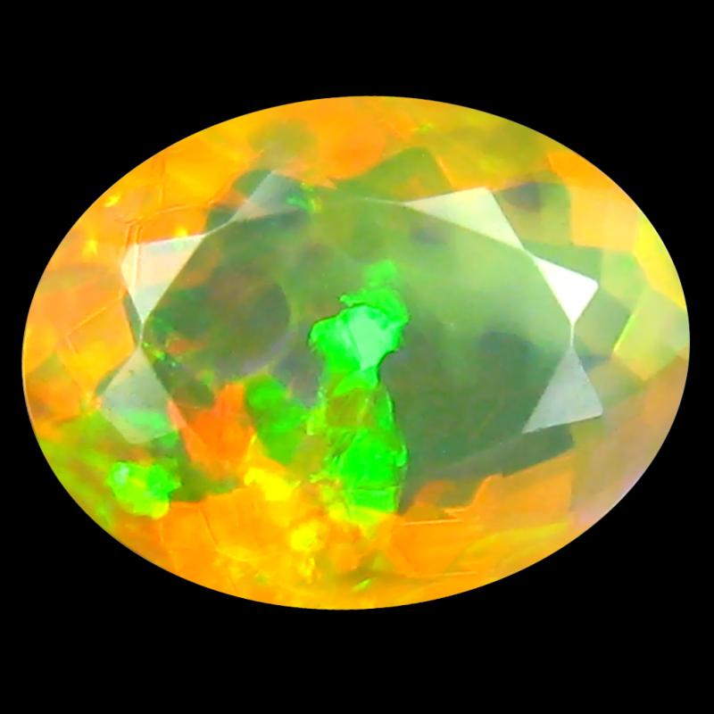 1.86 ct Dazzling Oval (10 x 8 mm) Un-Heated Ethiopia Rainbow Opal Loose Gemstone