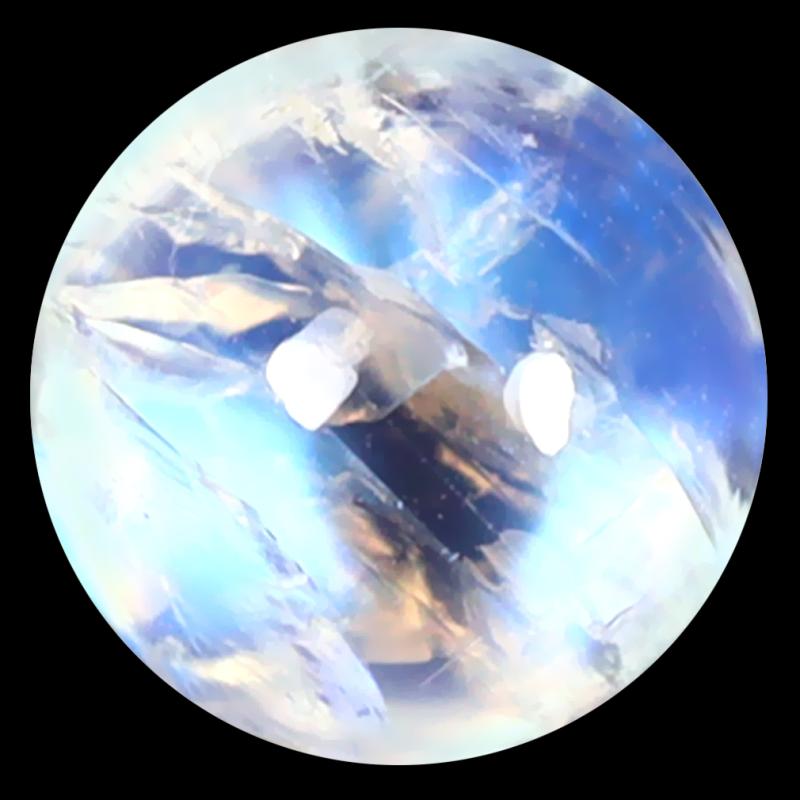 1.60 ct AAA Unbelievable Round Cabochon Shape (7 x 7 mm) Rainbow Blue Moonstone Natural Gemstone
