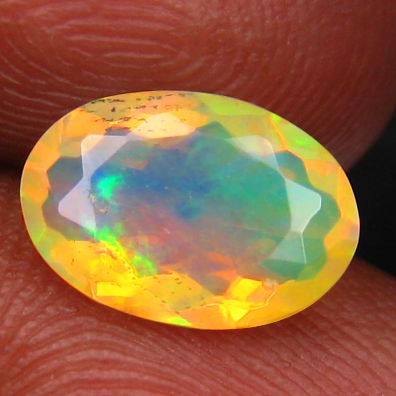 1.10 ct Gorgeous Oval (10 x 7 mm) Un-Heated Ethiopia Rainbow Opal Loose Gemstone