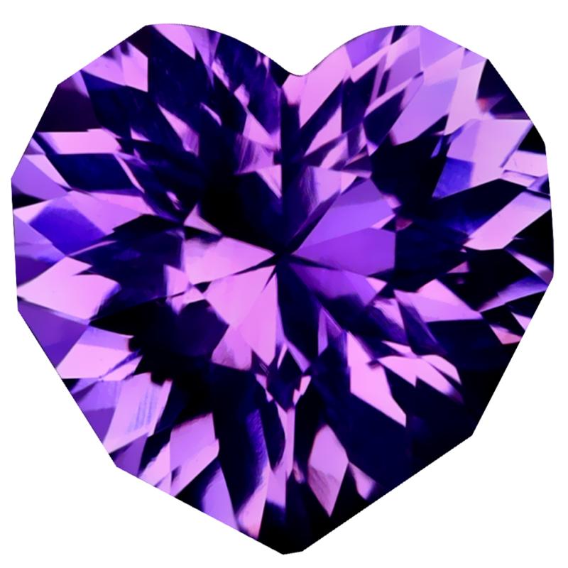 4.87 ct SUPER-EXCELLENT HEART CUT (12 X 12 MM) PURPLE UNHEATED / UNTREATED PURPLE AMETHYST NATURAL GEMSTONE