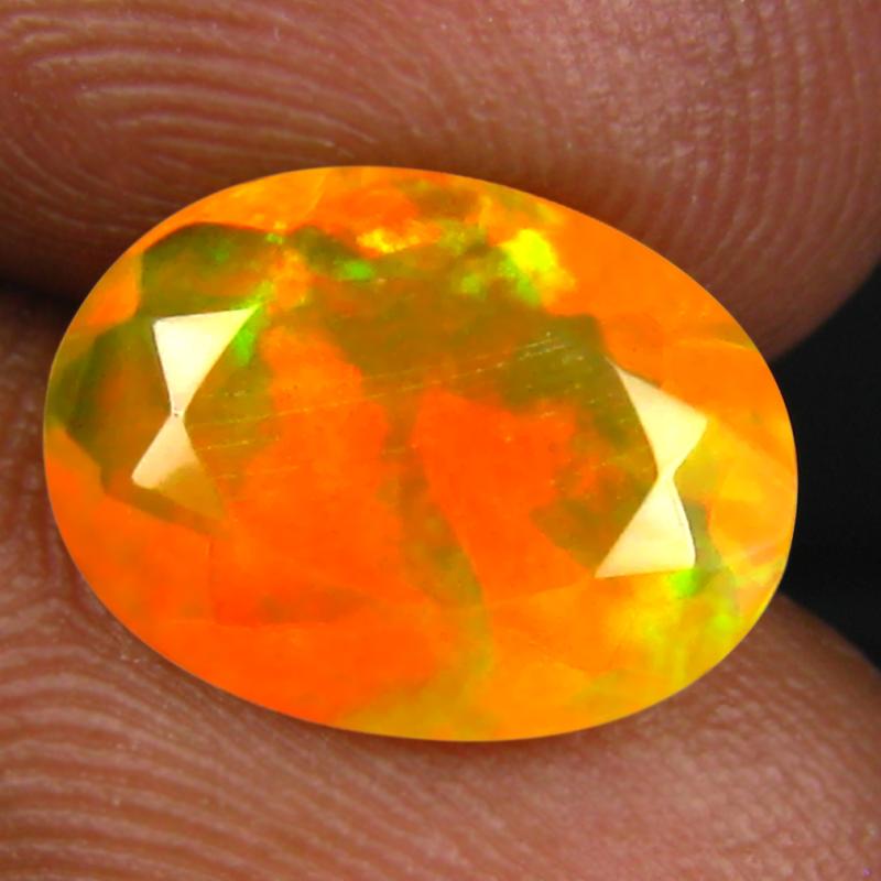 1.79 ct Resplendent Oval (12 x 8 mm) Un-Heated Ethiopia Rainbow Opal Loose Gemstone